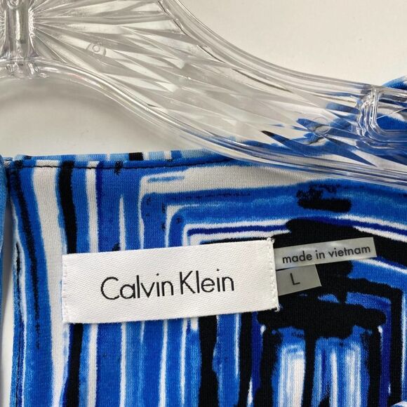 Calvin Klein Blue Geometric Blouse - Picture 6 of 9